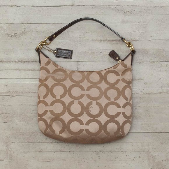 Coach Kristin Op Art Signature Hobo Sateen Bag - Picture 2 of 6